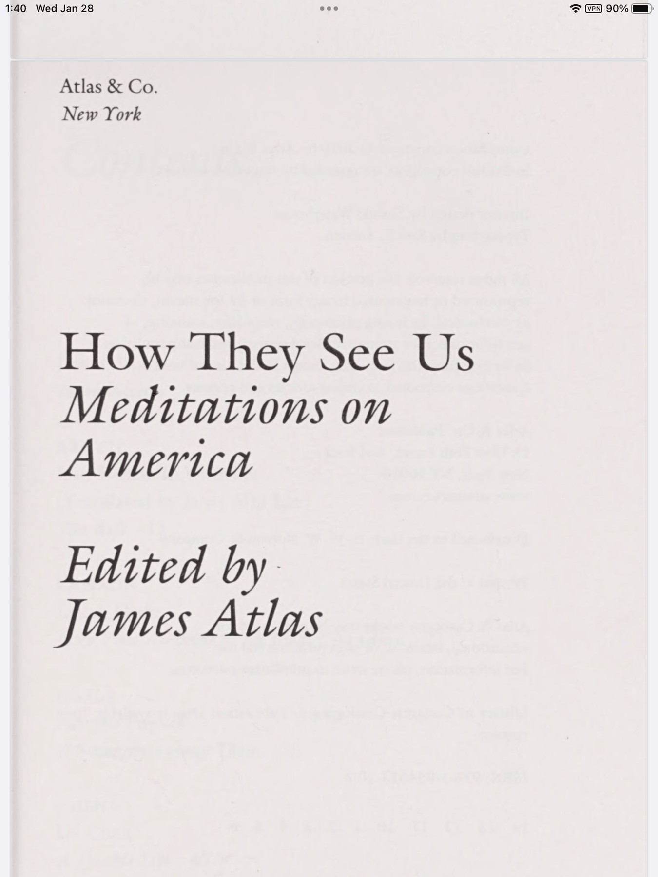 Cover of How They See Us: Meditations on America, edited by James Atlas